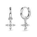 Exquisite S925 Sterlingsilber Blumenohrstecker mit Zirkonia-Steinen im Marquise-Schliff - 925er Silber / Silber