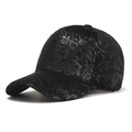 Hip hop baseball cap with metallic leaf patterns in black for men and women - Black Metallic Leaf Print