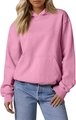 Women's oversized drop shoulder drawstring hoodie in soft pink with kangaroo pocket - Pink