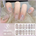 Detail of 5D gel nail sticker BB-033 with gold moon accents and colorful rhinestones - Style BB033