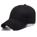 Minimalist black baseball cap for children with a classic six-panel design and curved brim - Pure Black Peak Cap