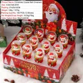 Christmas crystal ball set with Santa Claus design in red festive holiday display box - 2515 Christmas Snow Globe Set (12 Pcs/Box)