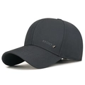 Dark grey business baseball cap with detailed SPORT embroidery on a cotton twill fabric - Gray
