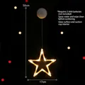 Star-shaped LED window light with warm yellow beads, 17x50cm suction cup holiday decor - Pentagram