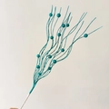 Sparkling teal artificial berry stem with glitter finish for festive holiday decoration - With Berries / Light Lake Blue