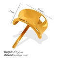 Pendientes dorados de acero de titanio irregulares con medidas 17x27mm - FZ02 Dorado