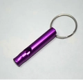 Purple aluminum survival whistle with metal key ring for outdoor emergency and camping - Purple