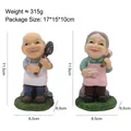 Nordic resin elderly couple figurine set showing hardworking theme for gift decor - Working