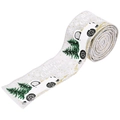 Nastro natalizio rustico con stampa di auto e bordi dorati per decorazioni di Natale - 1 Rotolo 5 Metri / Grigio
