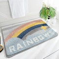 Tappeto bagno grigio assorbente con motivo arcobaleno e stelle e scritta Rainbows - 40*60cm / Arcobaleno Stellato
