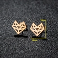 Origami fox stud earrings in rose gold stainless steel, 10mm geometric animal jewelry - 116 Fox / Rose Gold
