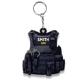 Tactical vest keychain with handcuffs and Smith 326 badge detail for bags - 2-Black Tactical Vest