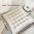 Cream tufted square seat cushion with 9-grid quilting for minimalist home decor - 15.7*15.7*2.4in / Square