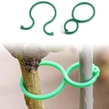 Adjustable green plastic garden clips for securing plant stems to support stakes - 10PCS Plant Buckles
