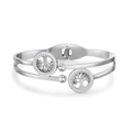 Detailed shot of double-layered silver tree of life bangle with sparkling zircons - Silver Tree of Life Double Layer