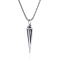 Collana vintage in acciaio inossidabile con ciondolo a cono e catena a maglie quadrate - Stile Cono Triangolare (C0806-2 Colore Acciaio Senza Catena)