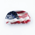 Fashionable semi-circular US flag pattern PVC hair claw clip for women's hairstyle - Flag GQ-3 (Wavy Flag)