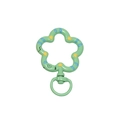 Star-shaped green metal spring clasp with blue and yellow dots for DIY keychains - Hand-painted Milk Green