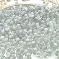 Macro detail of 10mm white cracked glass beads showing icy textures for DIY jewelry - 8mm Semi-white Gray