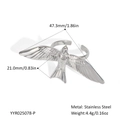 Makro-Detail von Schwalben-Vogelring in Silber mit Federstruktur und offenem Design - Silberner Vogelring (YYR025078-P)