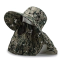 Men's camouflage outdoor sun hat with breathable face mask and protective neck flap - Digital Camouflage