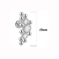 Silver stainless steel labret stud with crystal cluster and 15mm height mark - Triple-Gem Arrangement Lip Stud Style (25 silver) / 1.2*8mm / Silver