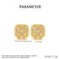 Dettagli tecnici degli orecchini quadrati in acciaio inossidabile placcato oro 18K e strass - Oro (KE115687-GC)