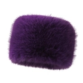 Winter faux fur earmuff hat in deep purple plush fabric for cold weather protection - One Size / Purple