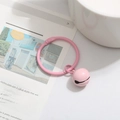 Pink candy paint metal bell keychain and ring pendant accessory for bags and DIY crafts - Light Pink