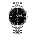 Men's business watch with silver metal strap, black dial, and Orlando branding - Black Dial