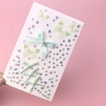 Light green butterfly and mint bow face jewel stickers with iridescent rhinestones - Green Bow Jewels (BJA-667)