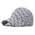 Stylish baseball cap with black and white monogram letter pattern for men and women - Plaid Grey