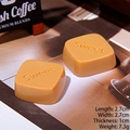 Macro shot of brown Sweet resin charms for DIY crafts and magnets, size 2.7x2.7cm - SWEET - Light Coffee