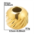 0.5cm golden stainless steel 18k plated textured bead for DIY jewelry making - 0.5cm / Gold