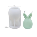 Easter bunny egg silicone candle mold with finished green product dimensions 11.2x7.5cm - Upright Ear Rabbit - Large