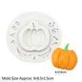 Moule en silicone citrouille d'Halloween pour fondant, moule 9x8,5x1,5cm pour gâteaux - 1# Design de Citrouille / Gris
