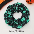 Elastico per capelli Halloween nero con streghe verde neon e misura di 14 cm inclusa - Gatto Strega Verde
