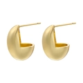 Boucles d'oreilles vintage dorées en forme de goutte d'eau avec finition mate et creuse - VE1074 Or 1 Paire (Géométrique Coupe L)