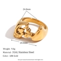 18K gold plated stainless steel hollow pattern ring with dimensions and weight specs - Gold-Size 7 (Girl Word Ring)