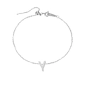 Cavigliera regolabile in argento con ciondolo minimalista lettera Y in acciaio lucido - Y-Acciaio