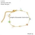 Detailed specs of 18k gold plated stainless steel bracelet with colorful natural stones - Gold Colorful Crushed Stone Style (S-H574)
