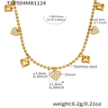 Detalles del collar de corazón dorado de acero inoxidable con circonitas y dimensiones - Collar de Corazón Dorado (38+5cm)