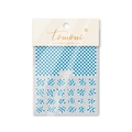 Adesivi per nail art a scacchi blu e bianchi con motivi ondulati e confezione - Scacchiera Blu (MS92)