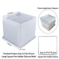 Große quadratische Silikonform für Stiftehalter und DIY Blumentöpfe mit Stützrahmen - Großer Quadratischer Stifthalter