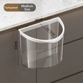 Wall-mounted semi-circular transparent trash bin in medium size for kitchen cabinets - Medium / Clear