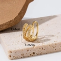 Détail du manchette d'oreille doré multicouche avec dimensions 1,44 cm et 1,26 cm - 1# Jaune d'Or (Zirconium Multi-couches)