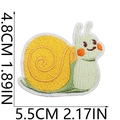 Close-up of colorful snail embroidery patch showing 5.5cm x 4.8cm size measurements - Cartoon Snail (2号)
