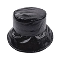 Dettaglio ravvicinato della trama in tessuto nero riflettente lucido del cappello a secchiello - Regolabile / Cappello da Pescatore Riflettente Nero