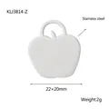 Colgante de manzana de acero inoxidable plateado de 22x20mm para joyas de bricolaje - Color Acero (KLJ3814-Z)