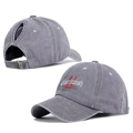 Deep grey washed cotton baseball cap with Ubermensch embroidery and ponytail hole - Adjustable / Gray